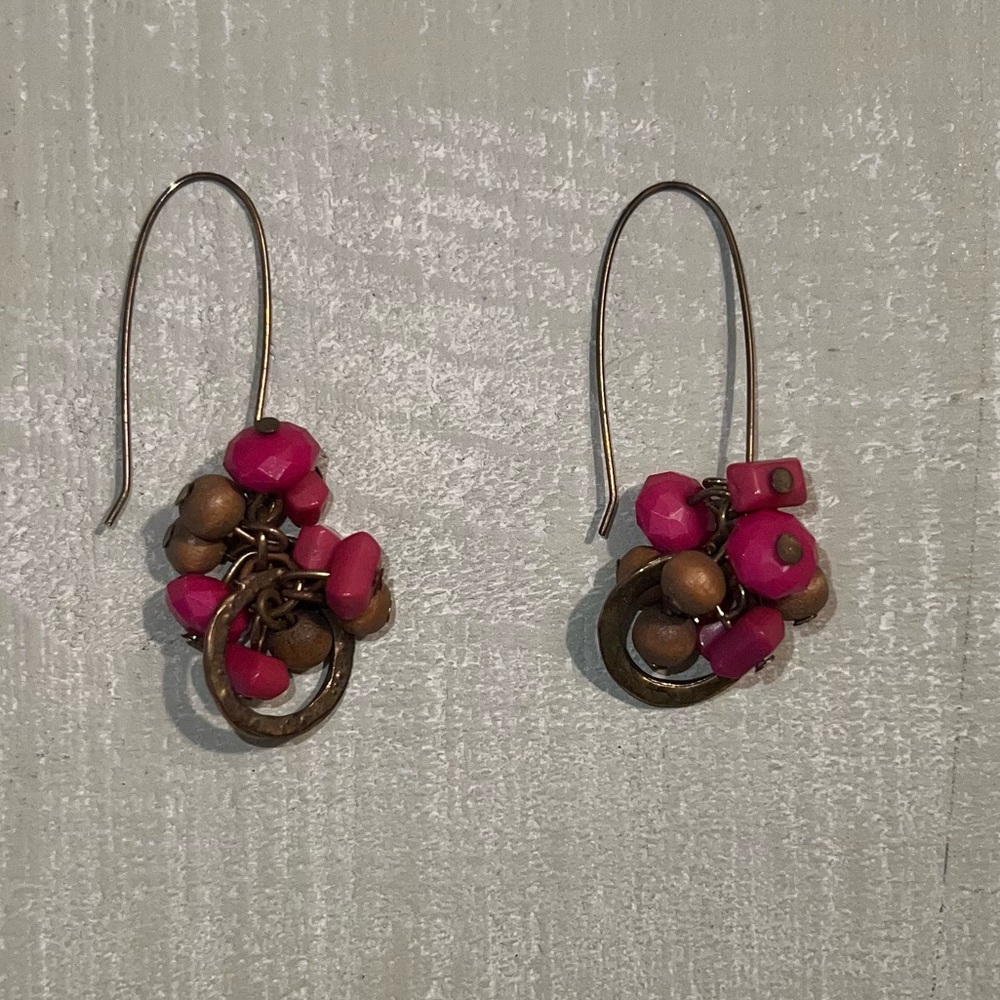 Pink dangly earrings